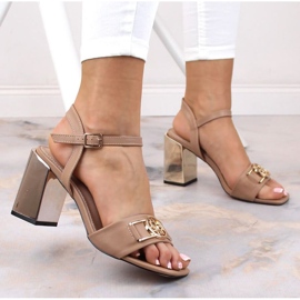 Tükörsarkú szandál Filippo W PAW446B bézs 2