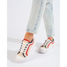 Shelovet női alacsony platformú tornacipő bézs színű 1