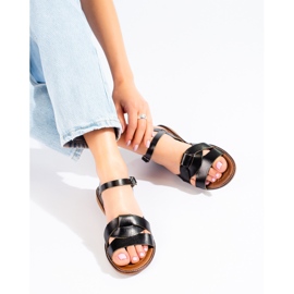 W. Potocki Női bőr szandál Potocki fekete 2