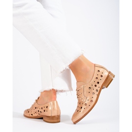 W. Potocki Női áttört fűzős cipő Potocki bézs 1