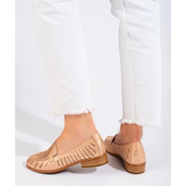 SHELOVET Női arany áttört cipő Potocki bézs 2