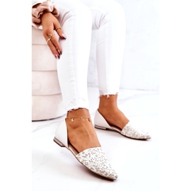 Elegáns bőr balerina Laura Messi 1110 bézs 3