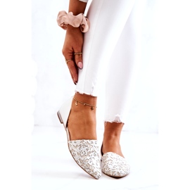 Elegáns bőr balerina Laura Messi 1110 bézs 1