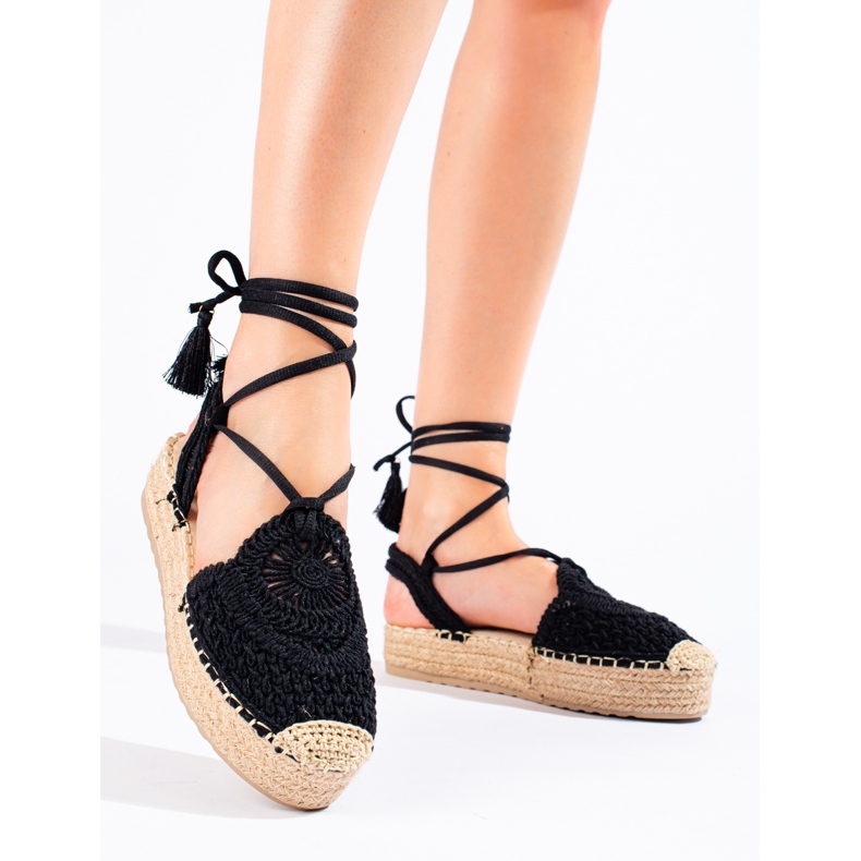 Fekete platform espadrillák a Shelovet boho-tól 1 Fekete platform espadrillák a Shelovet boho-tól 1