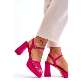 FB2 Női Velúr Platform szandál Fuchsia Verda rózsaszín 3