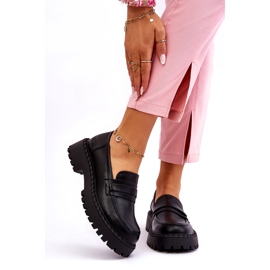 Női mokaszin Big Star bőrcipő LL274458 fekete 1