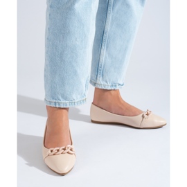 W. Potocki Bézs színű női balerinák hegyes Potocki lánccal 2 W. Potocki Bézs színű női balerinák hegyes Potocki lánccal 2