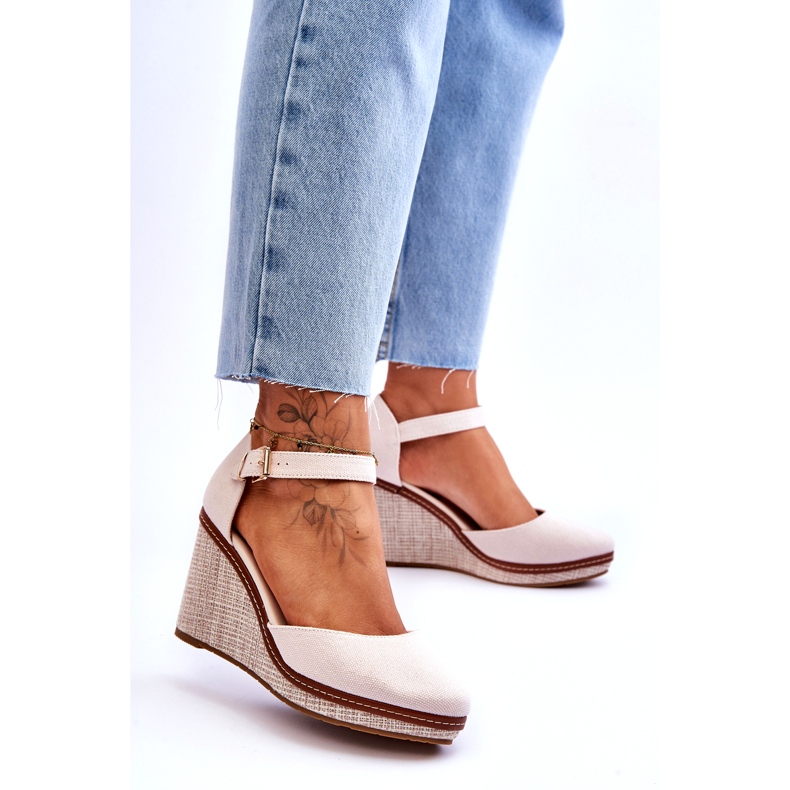 PS1 Női klasszikus ékszandál bézs Malani 2