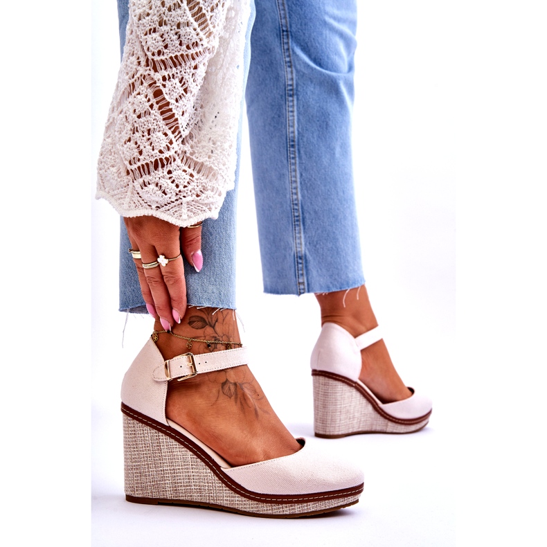 PS1 Női klasszikus ékszandál bézs Malani 4