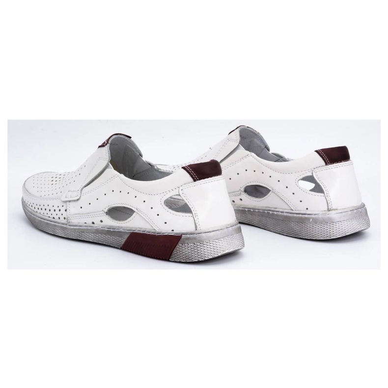 Olivier Férfi áttört bőr mokaszin 937MP, fehér 5