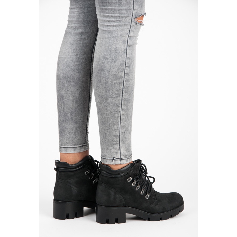 Vinceza Megkötött túrabakancs fekete 1