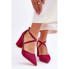 WS1 Divatos csillogó pumpák fukszia Galaxy sarkon rózsaszín 1