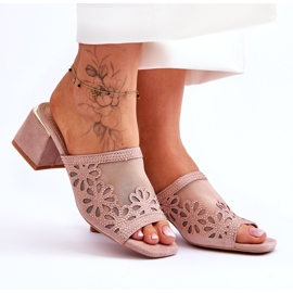 S.Barski Női sarok hálóval és cirkonokkal S. Barski KV-612-1 bézs 6