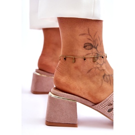 S.Barski Női sarok hálóval és cirkonokkal S. Barski KV-612-1 bézs 3