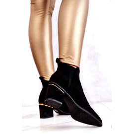 PS1 Fekete Helloni Suede áttört cowboy csizma 1