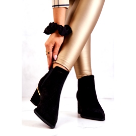 PS1 Fekete Helloni Suede áttört cowboy csizma 3