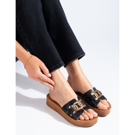 Női fekete Shelovet platformpapucs 1