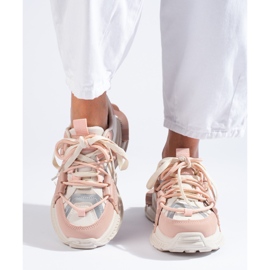 Fehér és rózsaszín tornacipő vastag talppal a Shelovet cégtől 3