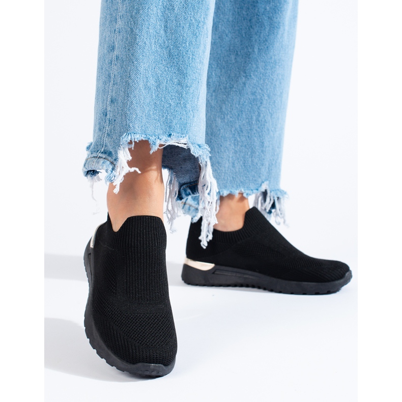 Fekete Shelovet ékelt felbújós tornacipő 1