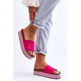 WR1 Női sima velúr papucs Fuchsia Hayen rózsaszín 2